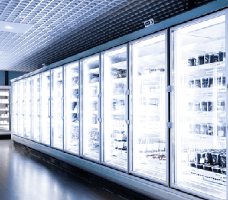 Modern industrial refrigeration display